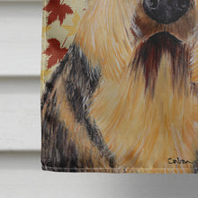 Load image into Gallery viewer, Airedale Fall Leaves Portrait Flag Canvas House Size