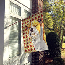 Load image into Gallery viewer, Bulldog English Fall Leaves Portrait Flag Canvas House Size