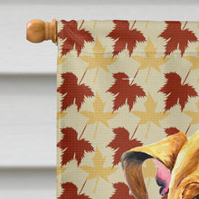 Load image into Gallery viewer, Bulldog English Fall Leaves Portrait Flag Canvas House Size