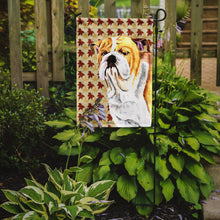 Load image into Gallery viewer, Bulldog English Fall Leaves Portrait Garden Flag – Decorative Outdoor Yard Flag