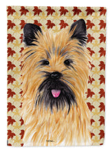Load image into Gallery viewer, Cairn Terrier Fall Leaves Portrait Flag Canvas House Size