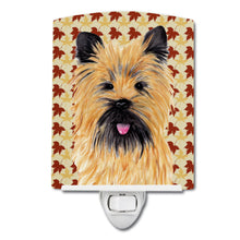 Load image into Gallery viewer, Cairn Terrier Fall Leaves Portrait Ceramic Night Light SC9215CNL