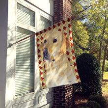 Load image into Gallery viewer, Labrador Yellow Fall Leaves Portrait Flag Canvas House Size