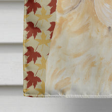 Load image into Gallery viewer, Labrador Yellow Fall Leaves Portrait Flag Canvas House Size