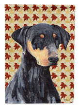 Load image into Gallery viewer, Doberman Fall Leaves Portrait Flag Canvas House Size