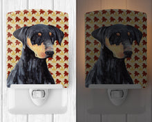 Load image into Gallery viewer, Doberman Fall Leaves Portrait Ceramic Night Light SC9217CNL