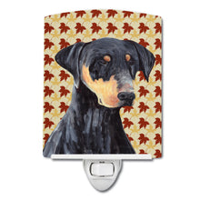 Load image into Gallery viewer, Doberman Fall Leaves Portrait Ceramic Night Light SC9217CNL