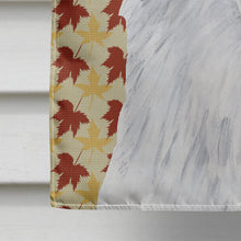 Load image into Gallery viewer, American Eskimo Fall Leaves Portrait Flag Canvas House Size
