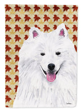 Load image into Gallery viewer, American Eskimo Fall Leaves Portrait Garden Flag – Decorative Outdoor Yard Flag