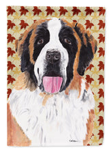 Load image into Gallery viewer, Saint Bernard Fall Leaves Portrait Flag Canvas House Size