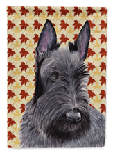 Load image into Gallery viewer, Scottish Terrier Fall Leaves Portrait Flag Canvas House Size