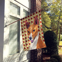 Load image into Gallery viewer, Basenji Fall Leaves Portrait Flag Canvas House Size