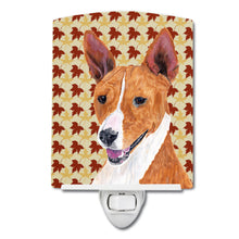 Load image into Gallery viewer, Basenji Fall Leaves Portrait Ceramic Night Light SC9227CNL