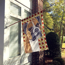 Load image into Gallery viewer, Boxer Fall Leaves Portrait Flag Canvas House Size