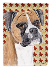 Load image into Gallery viewer, Boxer Fall Leaves Portrait Flag Canvas House Size