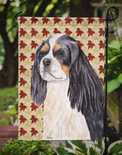 Load image into Gallery viewer, Cavalier Spaniel Fall Leaves Portrait Garden Flag – Decorative Outdoor Yard Flag