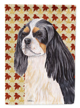 Load image into Gallery viewer, Cavalier Spaniel Fall Leaves Portrait Garden Flag – Decorative Outdoor Yard Flag