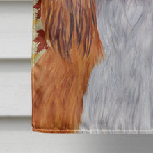 Load image into Gallery viewer, Cavalier Spaniel Fall Leaves Portrait Flag Canvas House Size