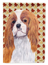 Load image into Gallery viewer, Cavalier Spaniel Fall Leaves Portrait Flag Canvas House Size