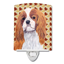 Load image into Gallery viewer, Cavalier Spaniel Fall Leaves Portrait Ceramic Night Light SC9232CNL