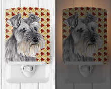 Load image into Gallery viewer, Schnauzer Fall Leaves Portrait Ceramic Night Light SC9234CNL