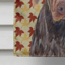 Load image into Gallery viewer, German Shorthaired Pointer Fall Leaves Portrait Flag Canvas House Size