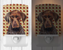 Load image into Gallery viewer, German Shorthaired Pointer Fall Leaves Portrait Ceramic Night Light SC9235CNL