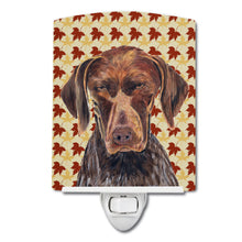 Load image into Gallery viewer, German Shorthaired Pointer Fall Leaves Portrait Ceramic Night Light SC9235CNL