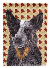 Load image into Gallery viewer, Australian Cattle Dog Fall Leaves Portrait Flag Canvas House Size