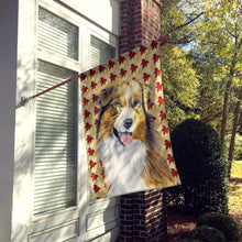 Load image into Gallery viewer, Australian Shepherd Fall Leaves Portrait Flag Canvas House Size