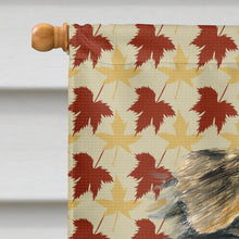 Load image into Gallery viewer, Australian Shepherd Fall Leaves Portrait Flag Canvas House Size