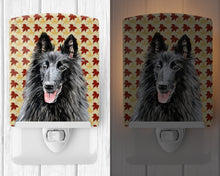 Load image into Gallery viewer, Belgian Sheepdog Fall Leaves Portrait Ceramic Night Light SC9238CNL