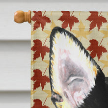 Load image into Gallery viewer, Chihuahua Fall Leaves Portrait Flag Canvas House Size