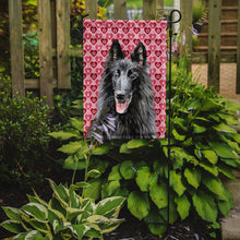 Load image into Gallery viewer, Belgian Sheepdog Hearts Love and Valentine's Day Portrait Garden Flag – Decorative Outdoor Yard Flag