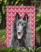 Load image into Gallery viewer, Belgian Sheepdog Hearts Love and Valentine's Day Portrait Garden Flag – Decorative Outdoor Yard Flag