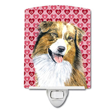Load image into Gallery viewer, Australian Shepherd Hearts Love Valentine's Day Ceramic Night Light SC9242CNL