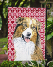 Load image into Gallery viewer, Australian Shepherd Hearts Love Valentine's Day Garden Flag – Decorative Outdoor Yard Flag