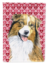 Load image into Gallery viewer, Australian Shepherd Hearts Love Valentine's Day Garden Flag – Decorative Outdoor Yard Flag