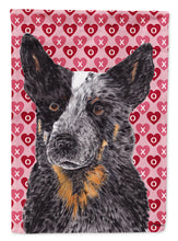 Load image into Gallery viewer, Australian Cattle Dog Hearts Love and Valentine's Day  Flag Canvas House Size