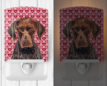 Load image into Gallery viewer, German Shorthaired Pointer Hearts Love and Valentine's Day Ceramic Night Light SC9244CNL