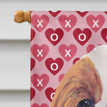 Load image into Gallery viewer, Cavalier Spaniel Hearts Love and Valentine's Day  Flag Canvas House Size