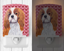 Load image into Gallery viewer, Cavalier Spaniel Hearts Love and Valentine's Day Portrait Ceramic Night Light SC9245CNL