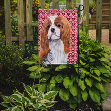 Load image into Gallery viewer, Cavalier Spaniel Hearts Love and Valentine's Day Portrait Garden Flag – Decorative Outdoor Yard Flag