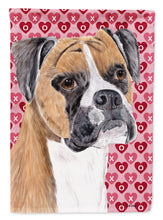 Load image into Gallery viewer, Boxer Hearts Love and Valentine's Day Portrait Garden Flag – Decorative Outdoor Yard Flag