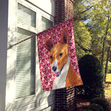 Load image into Gallery viewer, Basenji Hearts Love and Valentine's Day Portrait Flag Canvas House Size