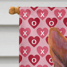 Load image into Gallery viewer, Basenji Hearts Love and Valentine's Day Portrait Flag Canvas House Size