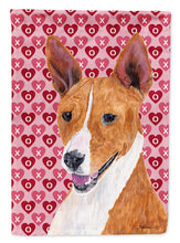 Load image into Gallery viewer, Basenji Hearts Love and Valentine's Day Portrait Flag Canvas House Size