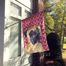 Load image into Gallery viewer, Mastiff Hearts Love and Valentine's Day Portrait Flag Canvas House Size