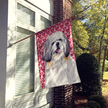 Load image into Gallery viewer, Shih Tzu Hearts Love and Valentine's Day Portrait Flag Canvas House Size