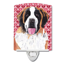 Load image into Gallery viewer, Saint Bernard Hearts Love and Valentine's Day Portrait Ceramic Night Light SC9257CNL
